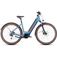 Cube Nuride Hybrid Performance 625 Allroad EASY ENTRY metalblue´n´red Unisex Elektromos Cross Trekking Kerékpár 2023