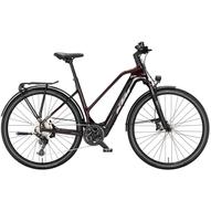 KTM MACINA SPORT SX ELITE TRAPÉZ transparent red (grey+chrome orange) 2024 Női Elektromos Trekking Kerékpár