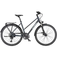KTM LIFE FORCE TRAPÉZ ULTIMATE DARK BLUE MATT (SILVER + GREY) 2023 NŐI TREKKING KERÉKPÁR