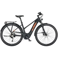 KTM MACINA SPORT 510 TRAPÉZ BLACK MATT(ORANGE+GREY) NŐI ELEKTROMOS TREKKING KERÉKPÁR 2022
