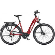 KTM MACINA TOUR P510 EASY ENTRY CHROME RED (SILVER+BLACK) UNISEX ELEKTROMOS TREKKING KERÉKPÁR 2022