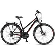 WINORA DOMINGO 24 DISC BLACK/RED TRAPÉZ 2022 NŐI TREKKING KERÉKPÁR