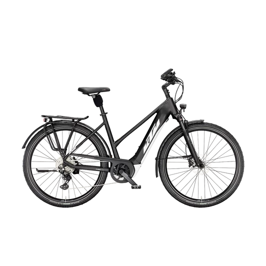 KTM MACINA TOUR CX625 LTD64 BLACK MATT (WHITE+GREY) TRAPÉZ 2024 NŐI TREKKING ELEKTROMOS KERÉKPÁR