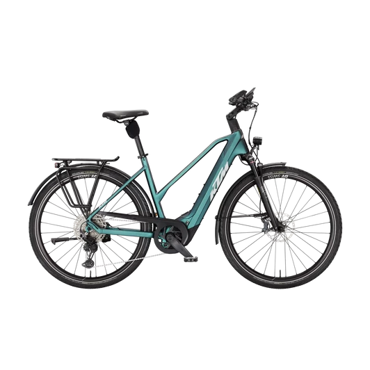 KTM MACINA STYLE 810  D 46 Női elektromos trekking- túra kerékpár GREEN PURPLE FLIP MATT színben