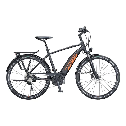 KTM MACINA FUN A510 BLACK MATT (ORANGE+GREY) FÉRFI ELEKTROMOS TREKKING KERÉKPÁR 2021