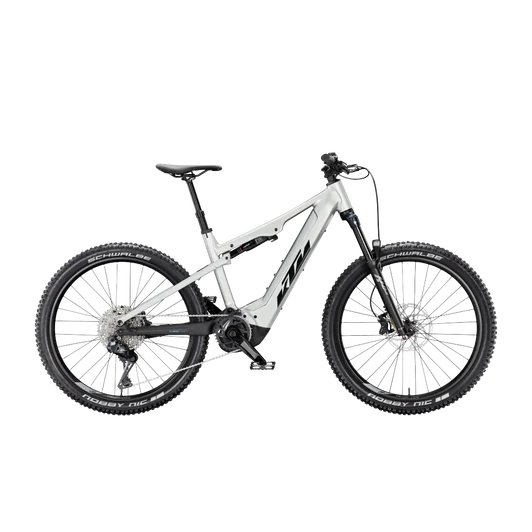 KTM MACINA LYCAN 772 Di2  S/38 Összteleszkópos elektromos  MTB kerékpár STARLIGHT SILVER+MATT BLACK színben