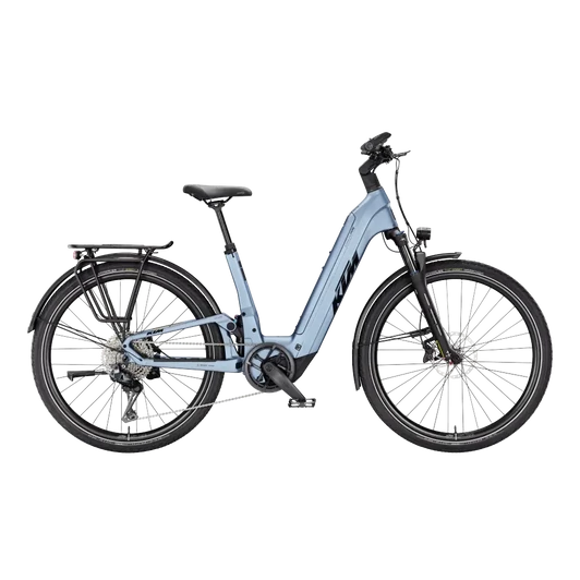 KTM MACINA STYLE FS PRIME Di2  US 51 Unisex elektromos összteleszkópos MTB kerékpár STEEL BLUE MATT színben