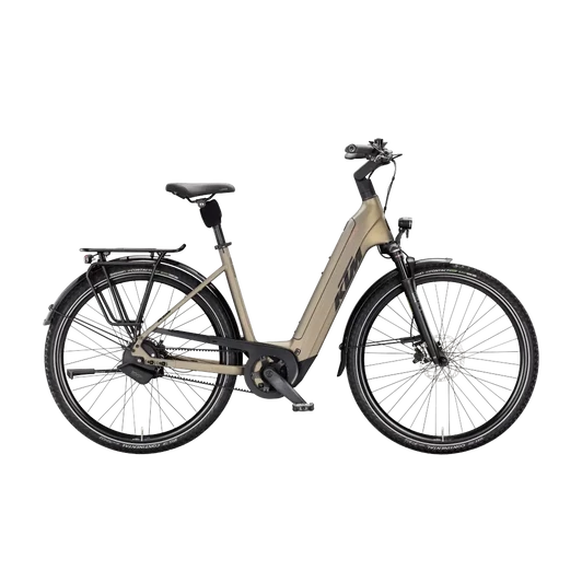 KTM MACINA CITY 810 BELT  US 43 Unisex elektromos városi kerékpár OLIVE PEARL MATT színben