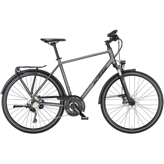 KTM LIFE STYLE STEEL GREY MATT (BLACK+RED) 2023 FÉRFI TREKKING KERÉKPÁR