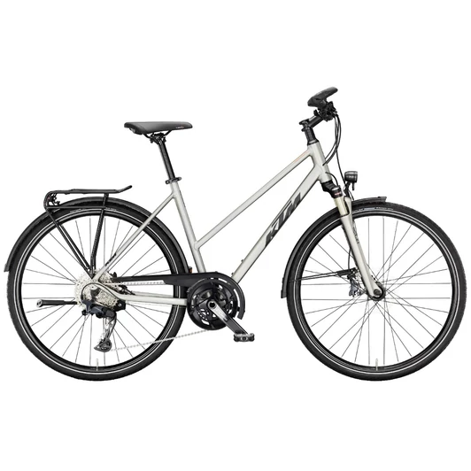 KTM  LIFE STYLE TRAPÉZ CORE GREY MATT (BLACK+ORANGE) 2024 NŐI TREKKING KERÉKPÁR