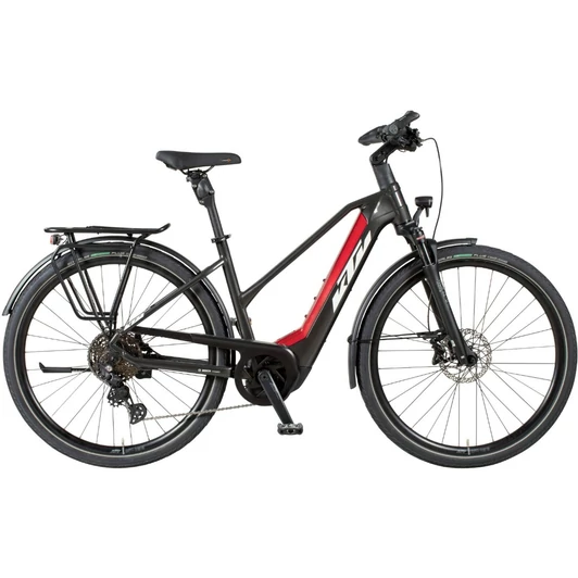 KTM MACINA ETOUR PRO LTD (S) TRAPÉZ BLACK MATT ( WHITE+RED ) NŐI ELEKTROMOS TREKKING KERÉKPÁR 2023
