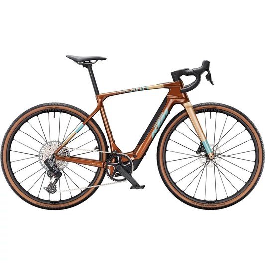 KTM MACINA GRAVELATOR SX PRIME TERRA (GOLDEN DUST +PETROL) 2025 FÉRFI ELEKTROMOS GRAVEL KERÉKPÁR