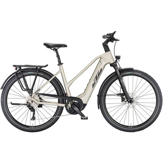 KTM Macina Style 740 TRAPÉZ champagne matt (black+orange) Női Elektromos Trekking Kerékpár 2023