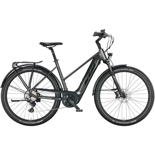 KTM MACINA GRAN 620 MACHINE GREY (BLACK+ORANGE) TRAPÉZ 2022 NŐI ELEKTROMOS TREKKING KERÉKPÁR
