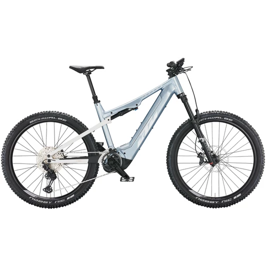 KTM MACINA LYCAN 771 GLORIOUS AZZURRO SILVER (WHITE+ROSE GOLD) NŐI ELEKTROMOS ÖSSZTELESZKÓPOS MTB KERÉKPÁR 2022