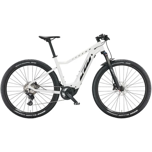 KTM MACINA RACE 591 METALLIC WHITE (BLACK+ORANGE) FÉRFI ELEKTROMOS MTB KERÉKPÁR 2022