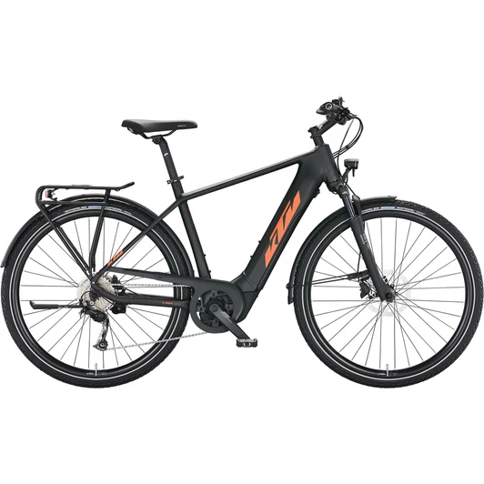 KTM MACINA SPORT 510 BLACK MATT(ORANGE+GREY) 2022 FÉRFI ELEKTROMOS TREKKING KERÉKPÁR