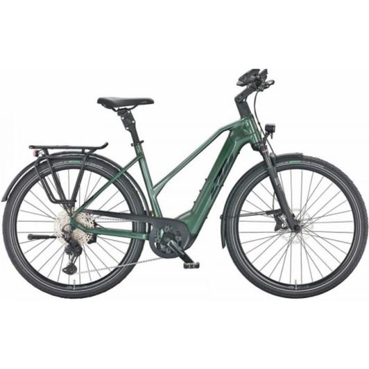 KTM MACINA STYLE 720 TRAPÉZ moss grey (black+orange) Női Elektromos Trekking Kerékpár 2022