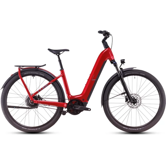 CUBE KATHMANDU HYBRID COMFORT PRO 800 ELECTRICRED´N´RED - 2025 - TREKKING ELEKTROMOS KERÉKPÁR - EASY ENTRY 54 CM